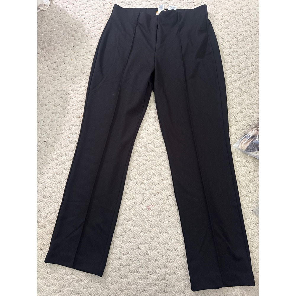 Ruby Rd Petite Womens Black Pull On Straight Leg Dress Pants Trousers PM 83315
